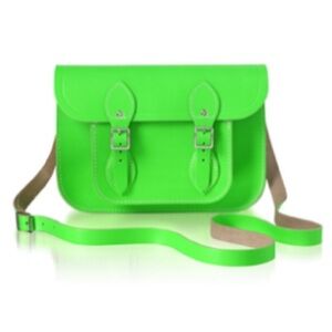 THE CAMBRIDGE SATCHEL COMPANY Neon Green Leather
Crossbody Bag